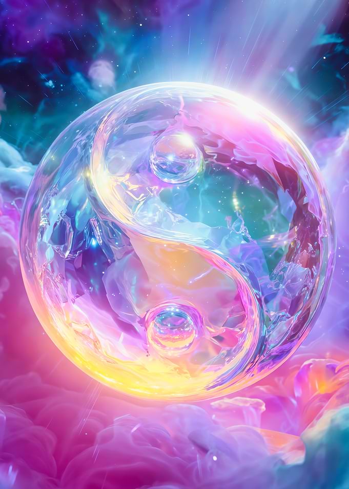 Cosmic Crystal Yin Yang Sphere