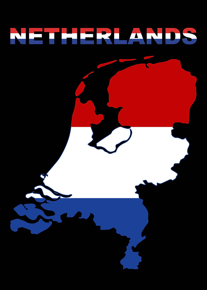 Netherlands Flag Map