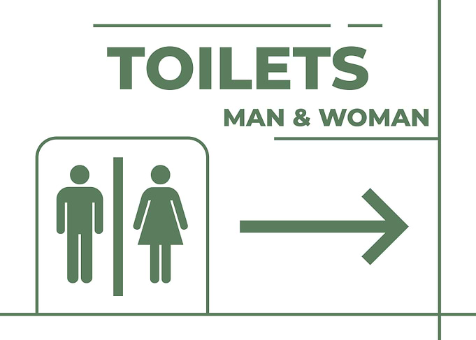 Toilets Man & Woman Sign