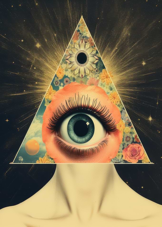 Surreal Eye in Floral Triangle