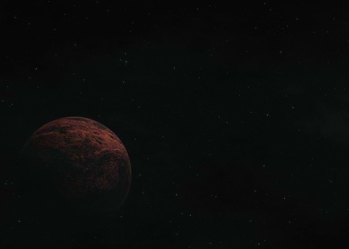Red Planet in Starry Space