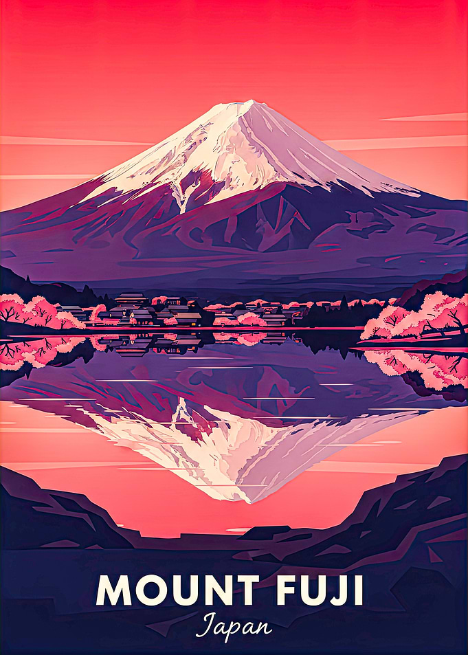 Mount Fuji Reflection in Japan