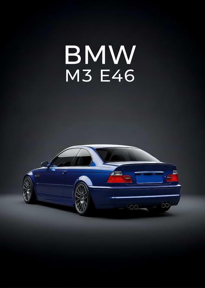 Blue BMW M3 E46 back view