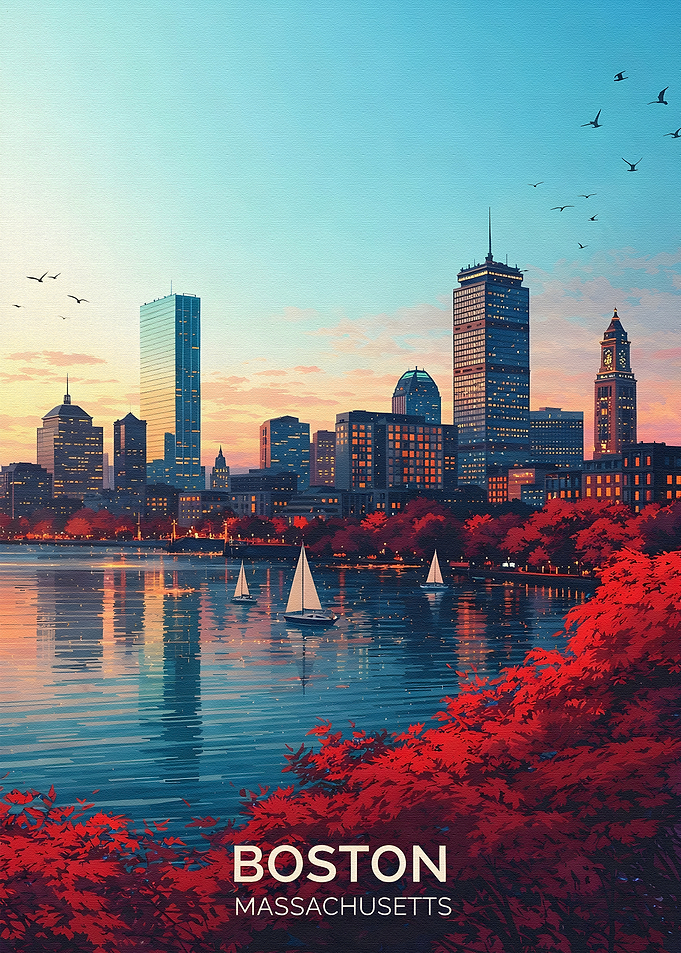 Boston Skyline at Sunset