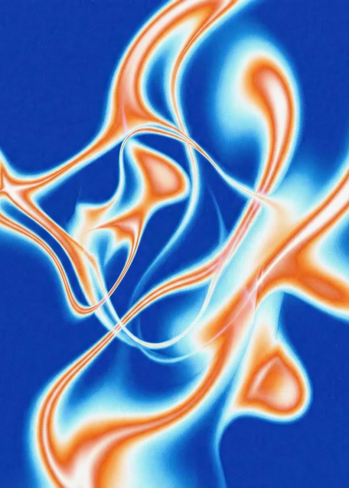 Abstract Blue and Orange Swirls