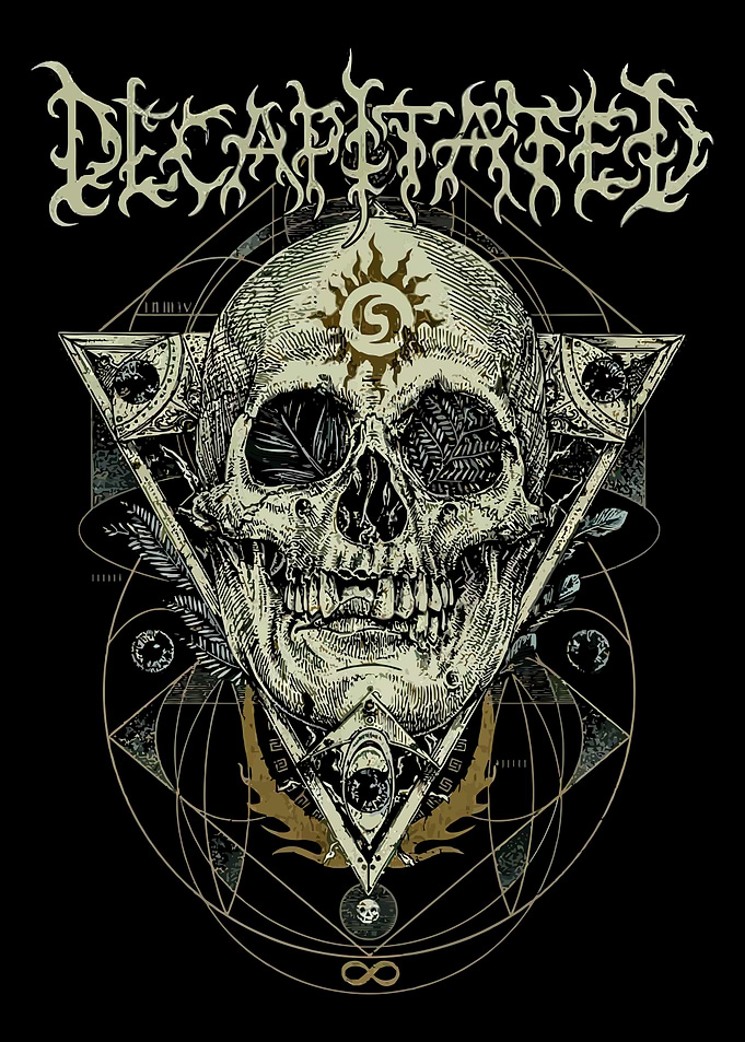 Decapitated Skull with Occult Symbols