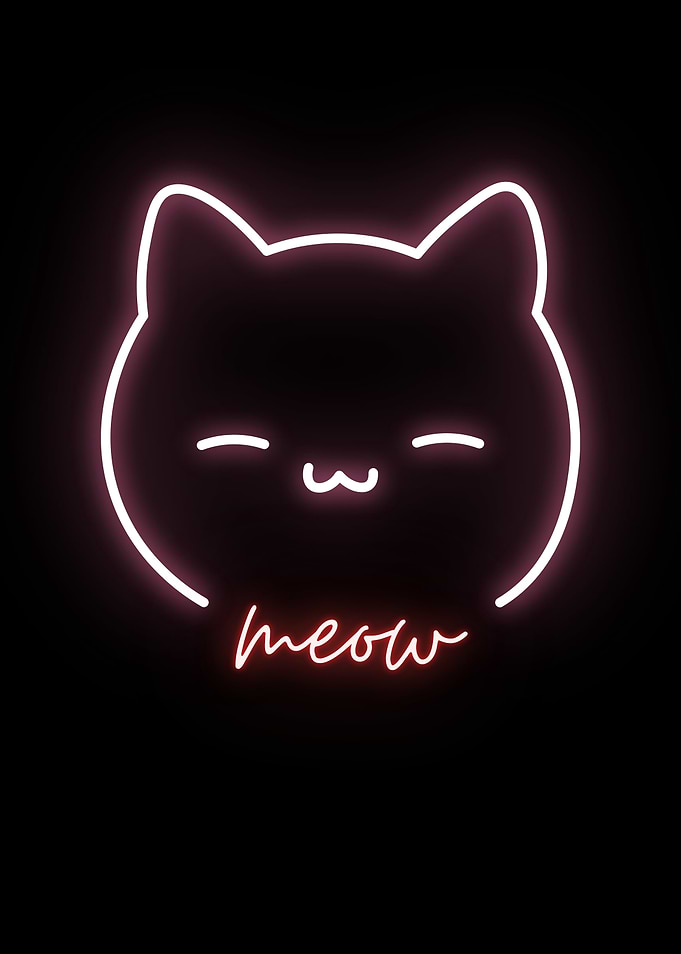 Neon Cat Meow
