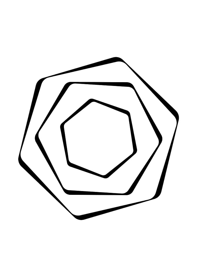 Concentric Hexagons Abstract Design