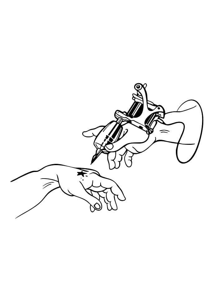 Tattoo Machine on Hand