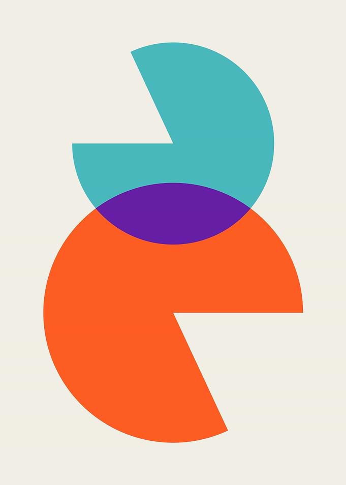 Abstract Geometric Shapes Overlap