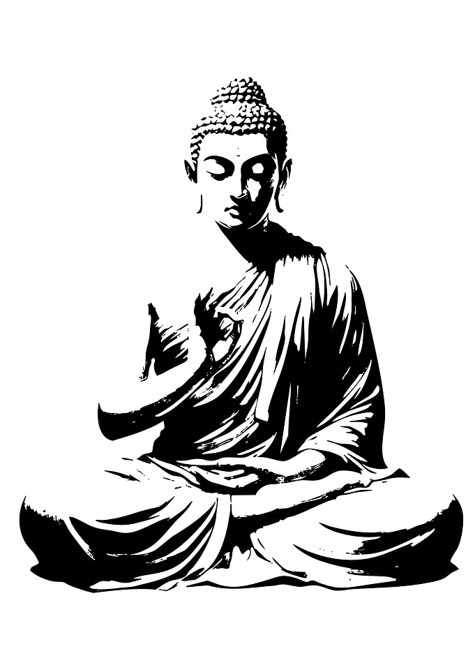 Meditating Buddha Silhouette