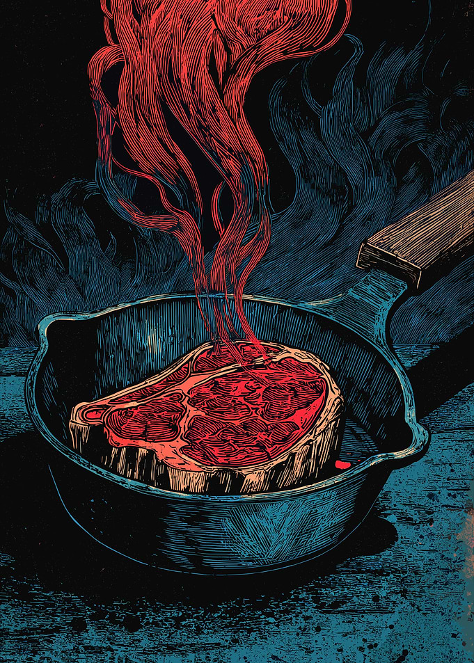 Steak Cooking in a Skillet