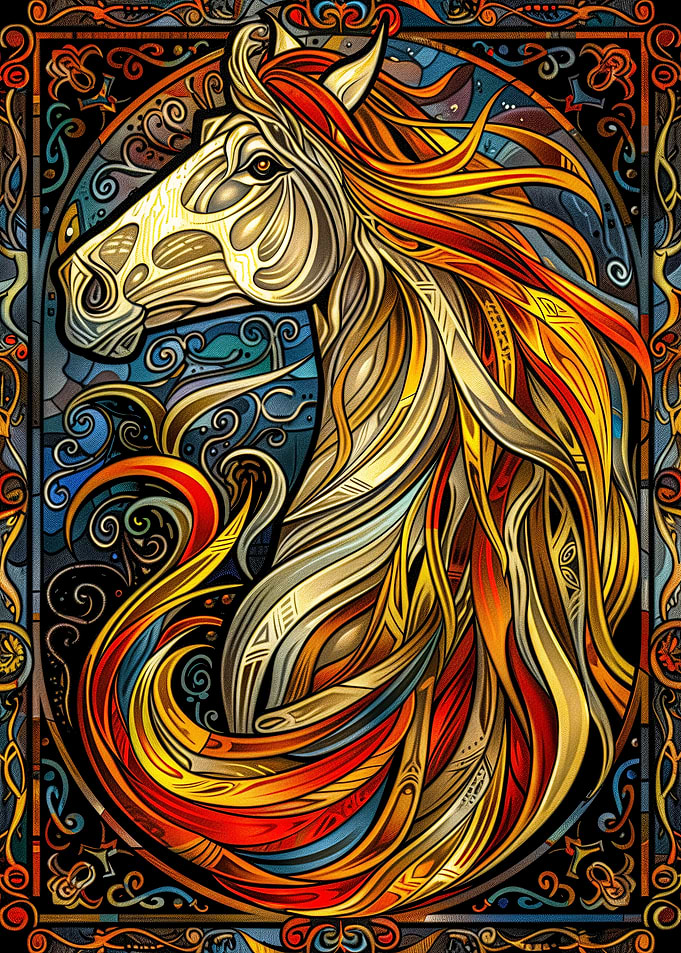 Stained Glass Horse
