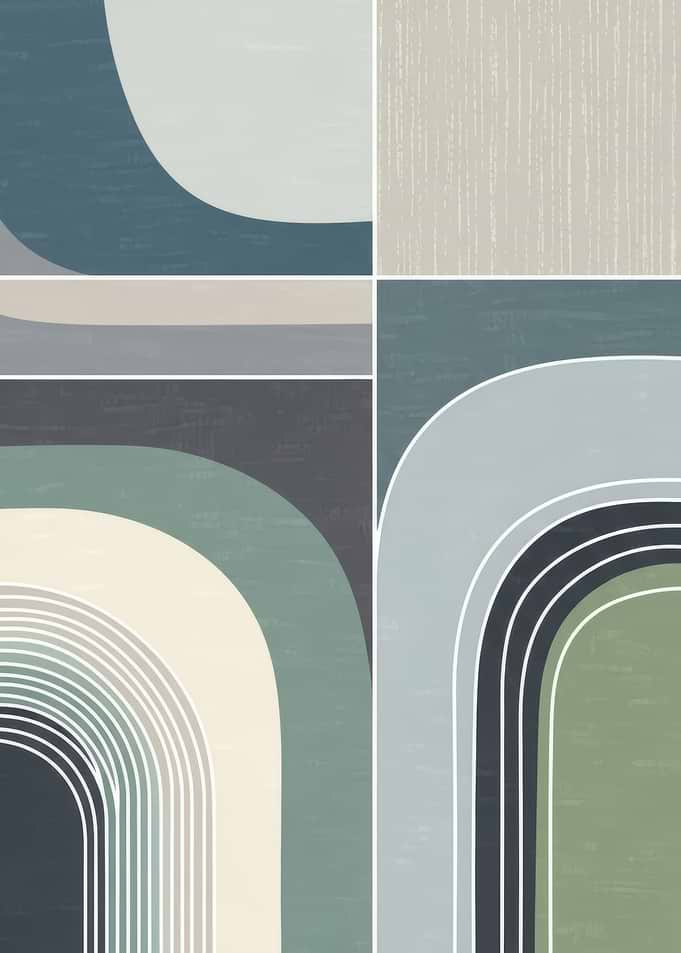 Abstract Mid-Century Modern Geometric Art