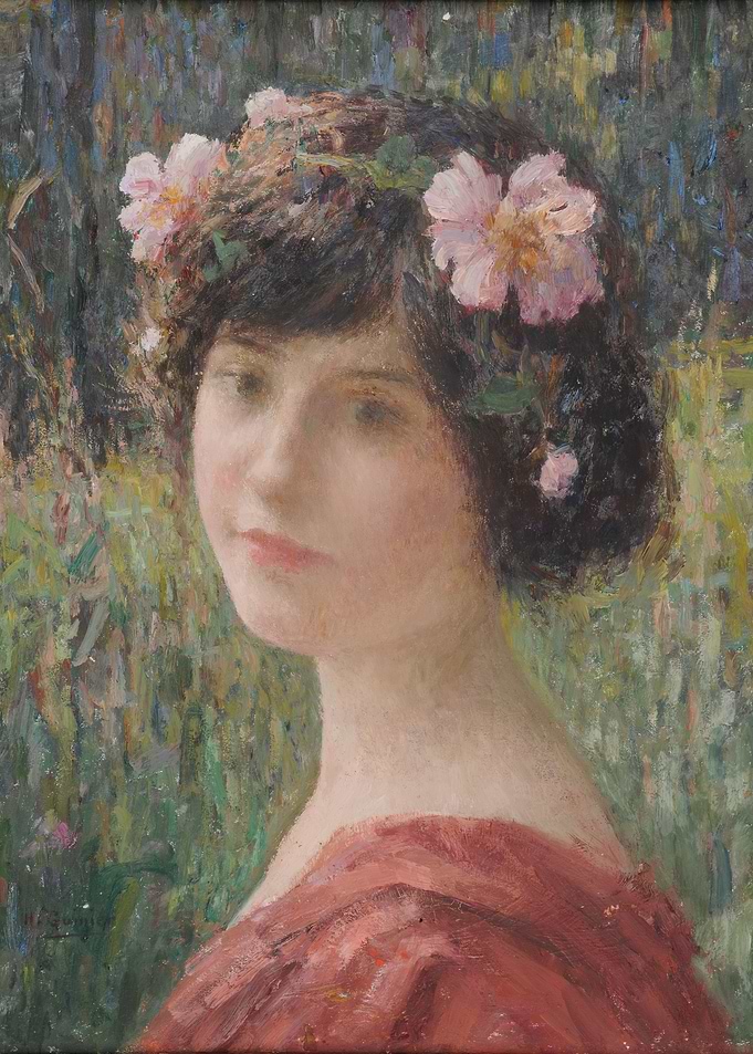 Portrait of a Young Woman with Flowers