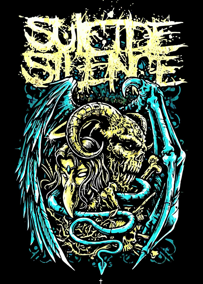 Demonic Skull and Angelic Figure