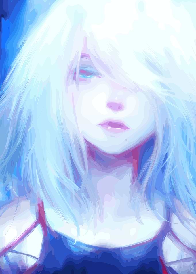 Anime Girl with White Hair