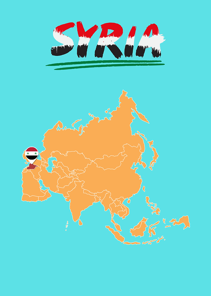 Syria Map and Flag