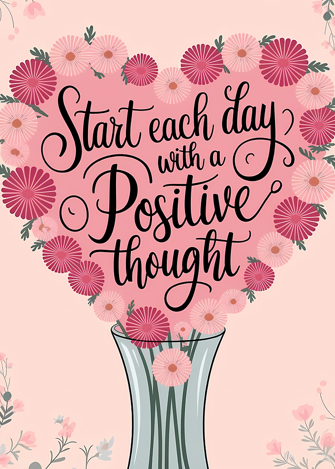 Heart of Flowers with Inspirational Quote