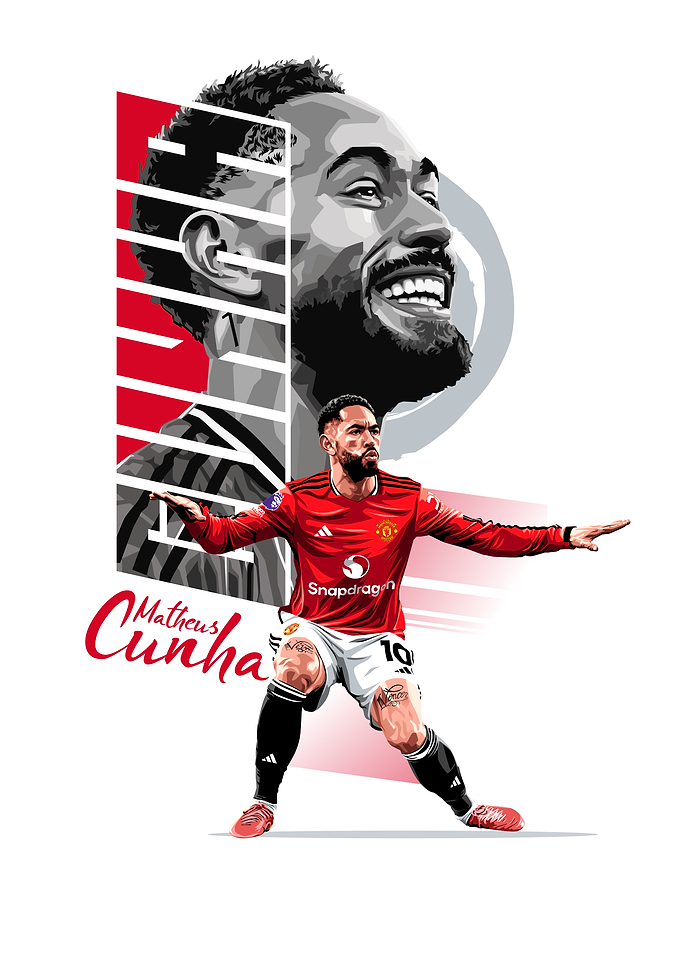 Matheus Cunha Manchester United Illustration