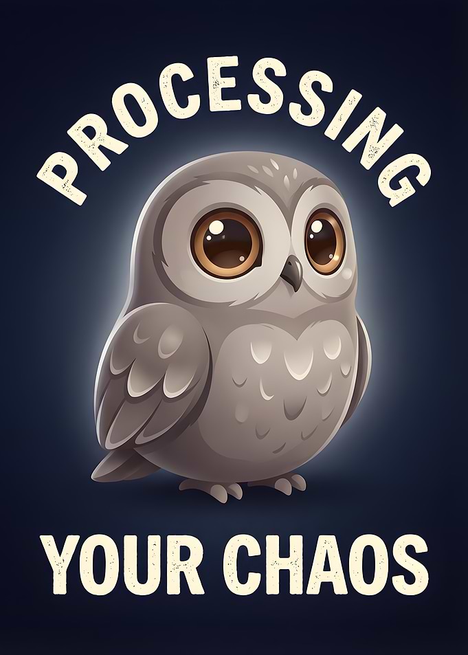 Cute Owl Processing Your Chaos