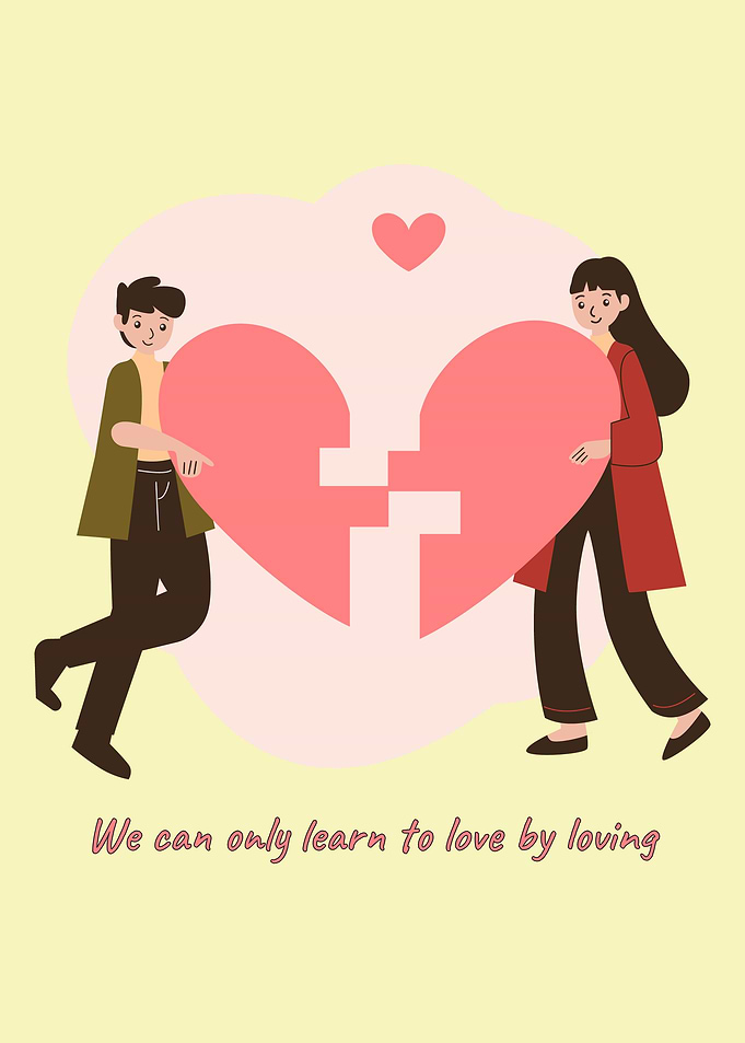 Couple holding a broken heart