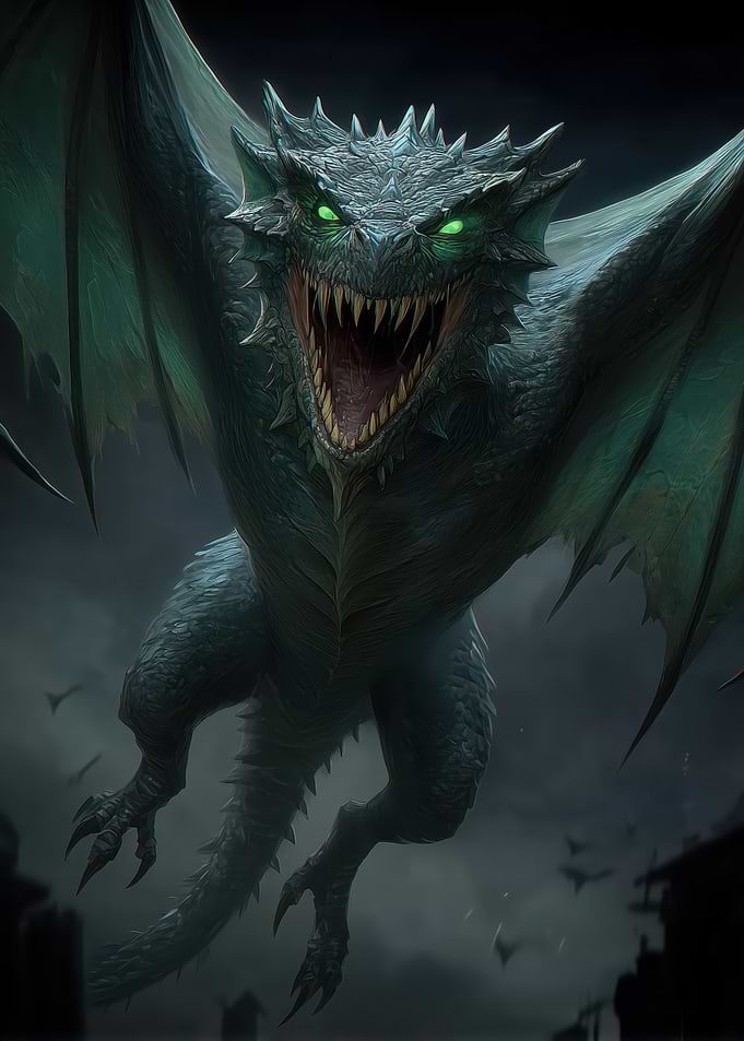 Fierce Dragon in Flight