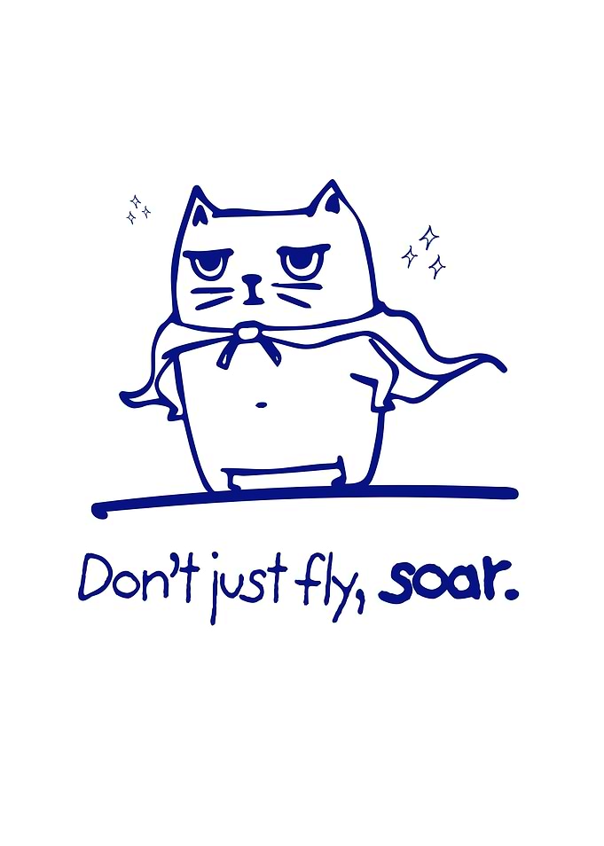 Superhero Cat with Inspirational Quote