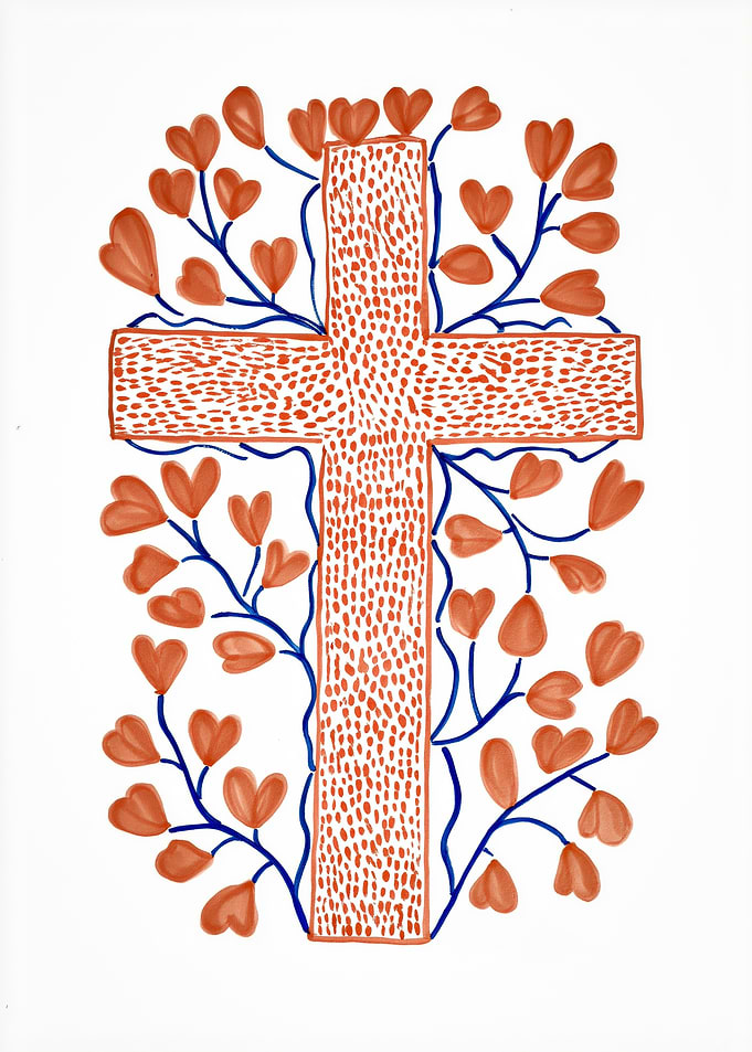 Cross with Floral Embellishments