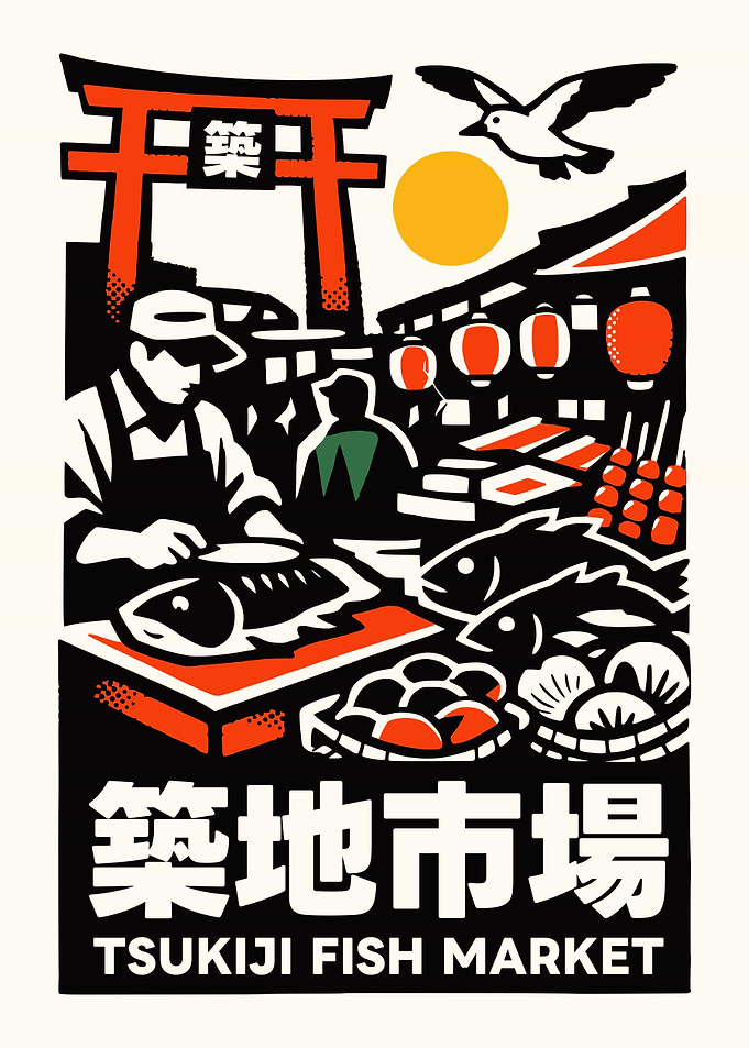 Tsukiji Fish Market Poster
