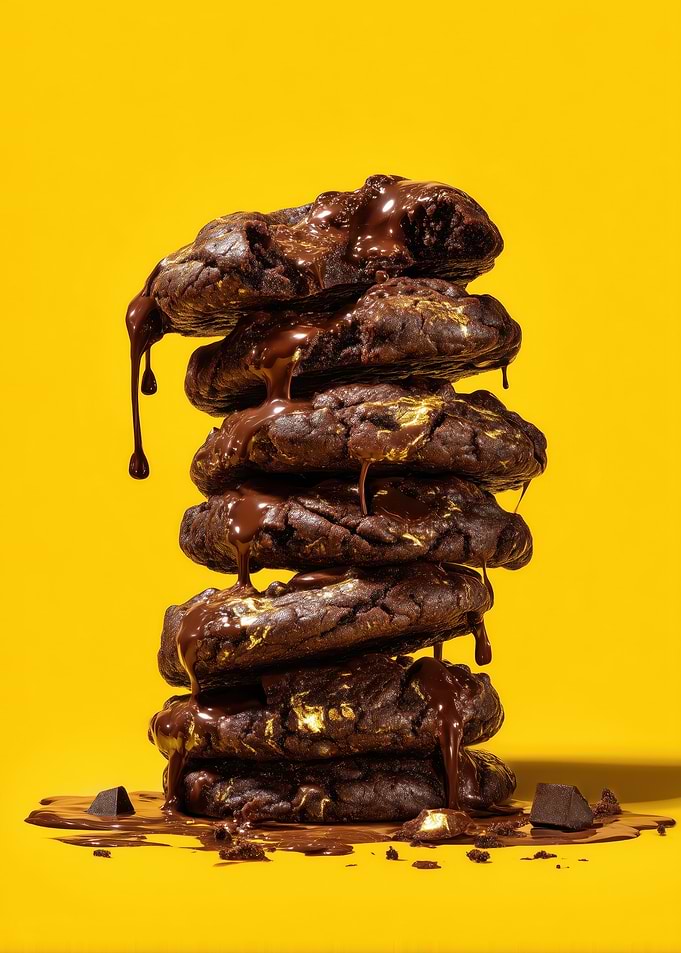 Stack of Chocolate Chip Cookies with Drizzle