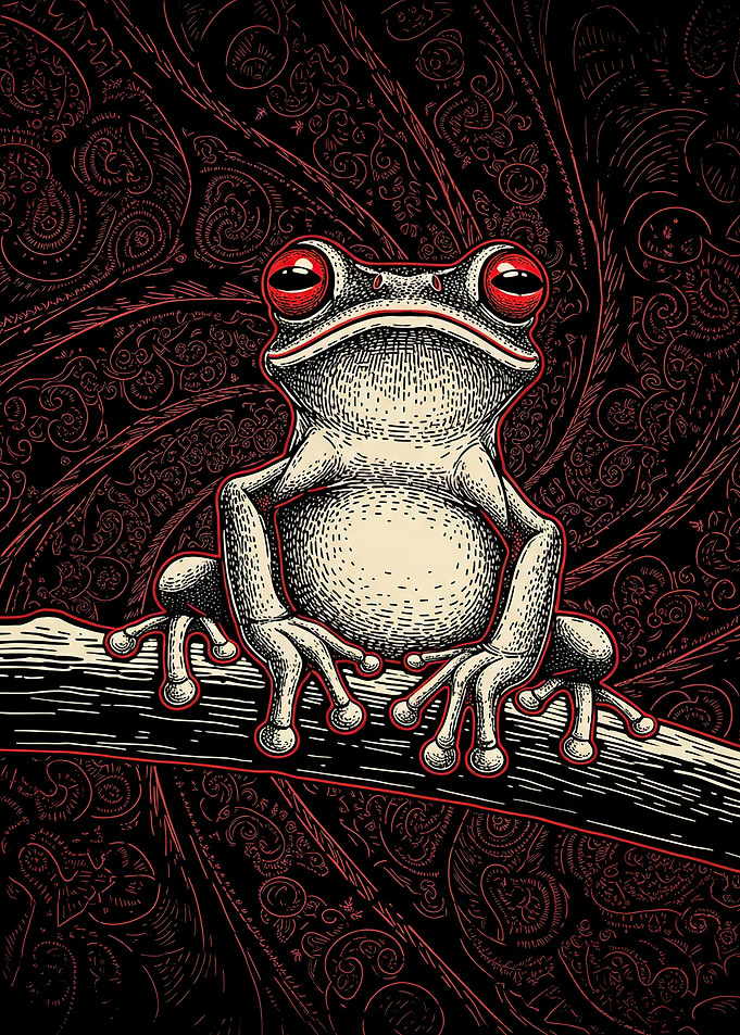Red-Eyed Frog on Branch