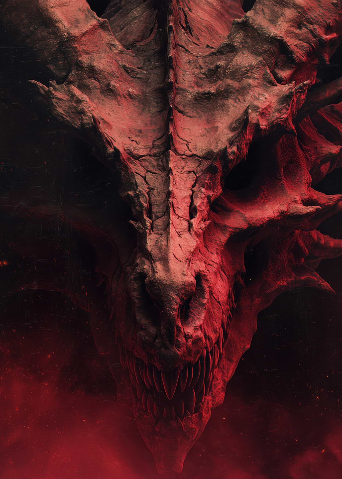 Demonic Dragon Head Close-Up