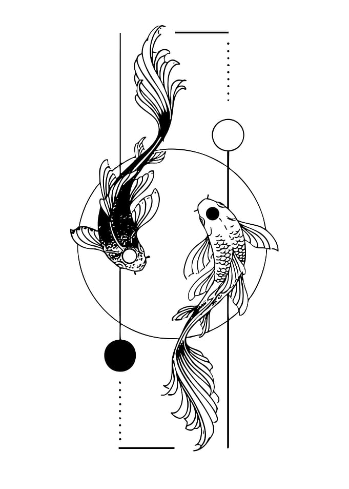 Yin Yang Koi Fish Tattoo Design