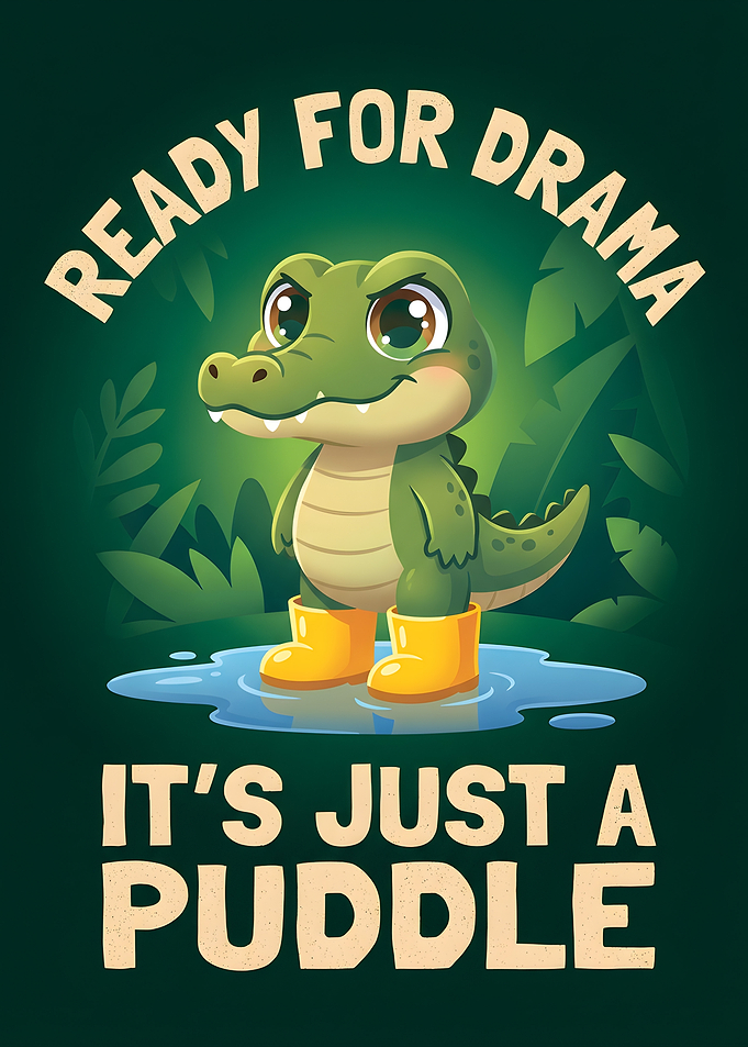 Alligator Ready for Drama in Puddle