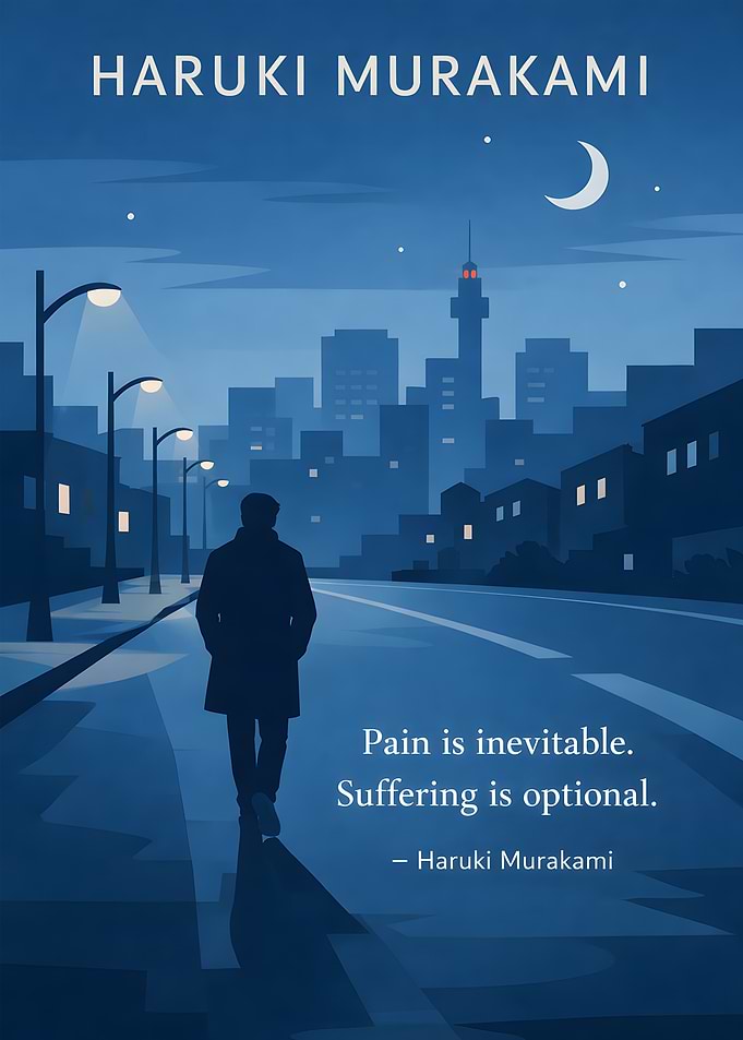 Haruki Murakami Quote Cityscape