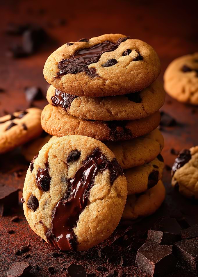 Melted Chocolate Chip Cookies