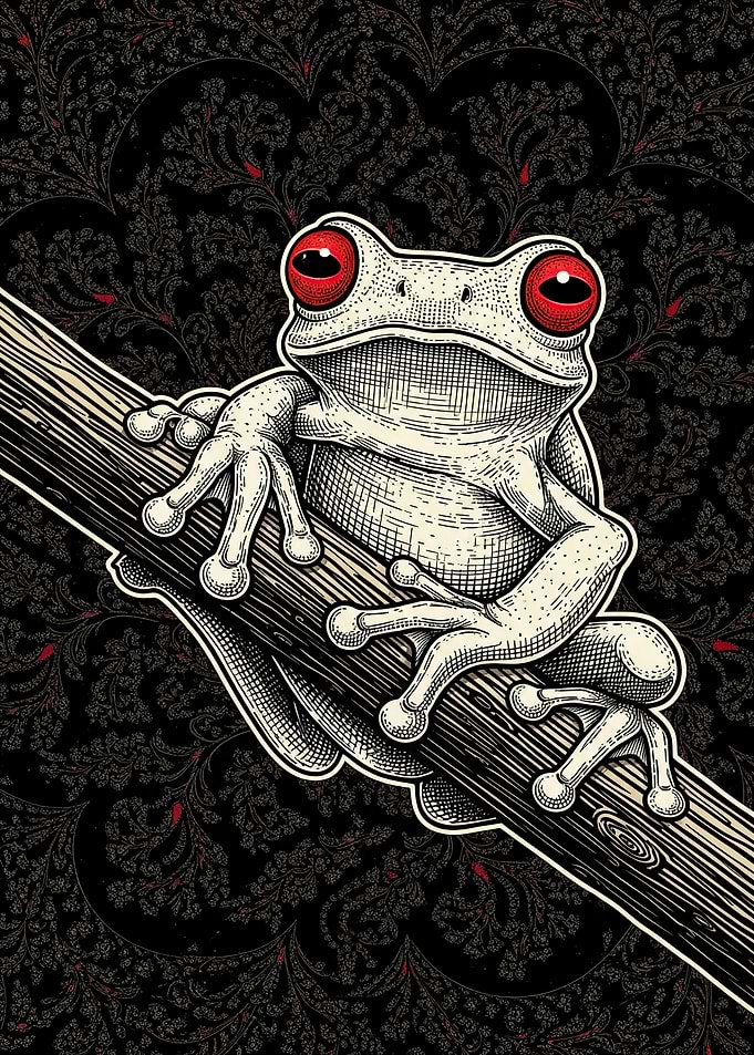 Red-Eyed Tree Frog on Branch