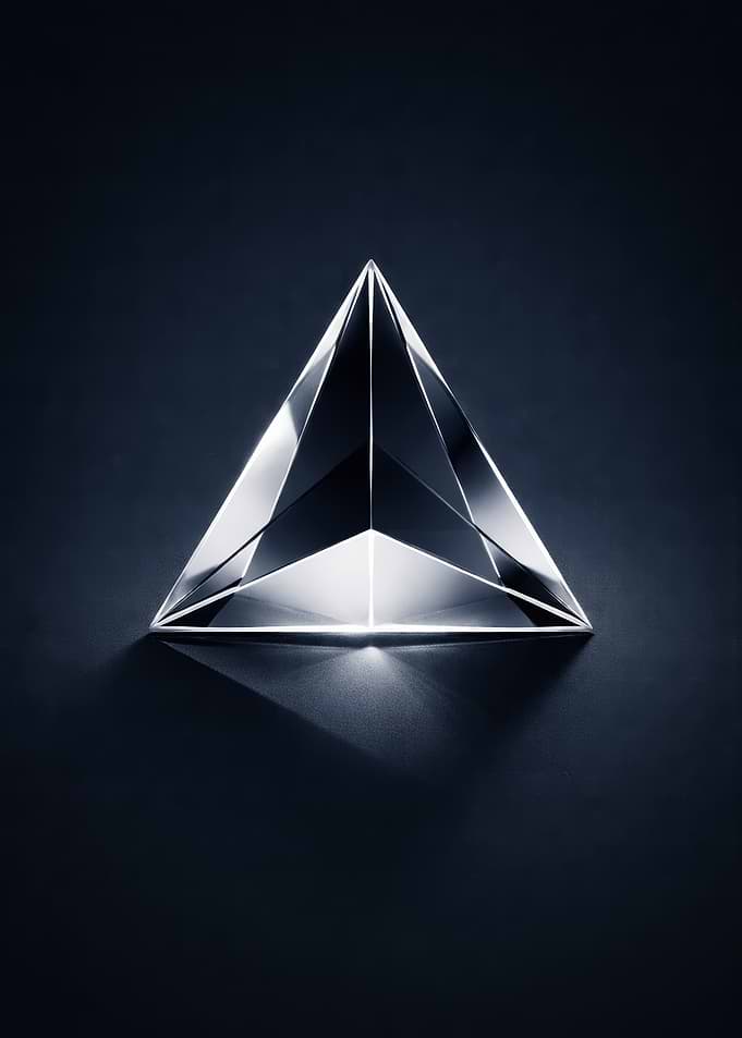Crystal Pyramid on Dark Background