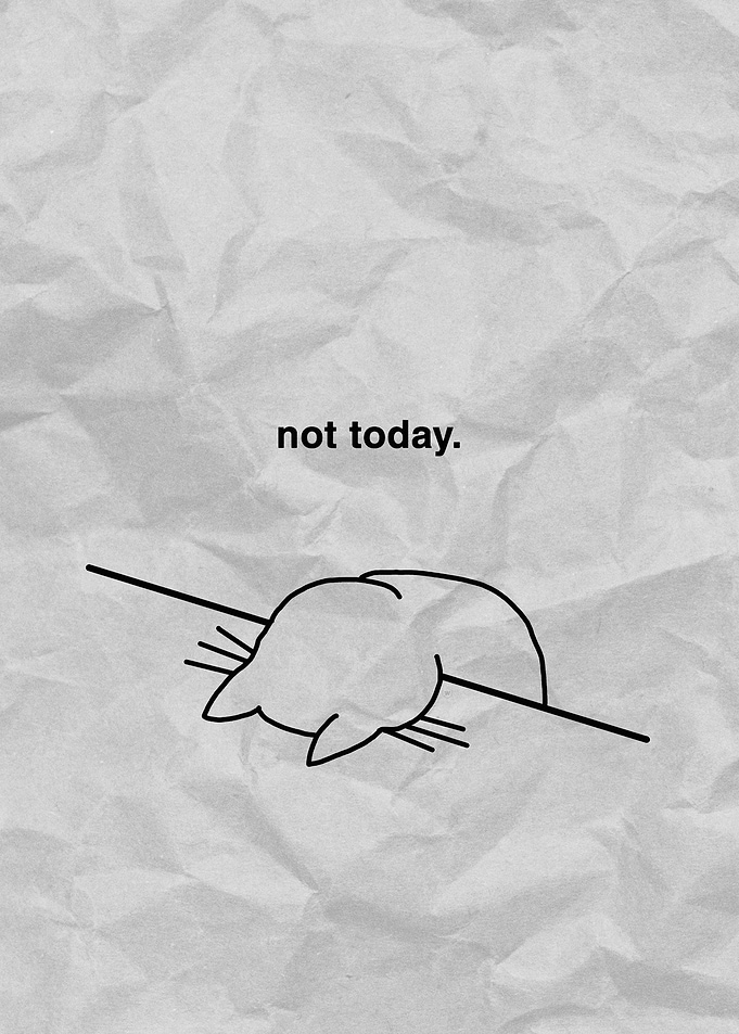 Cat saying not today