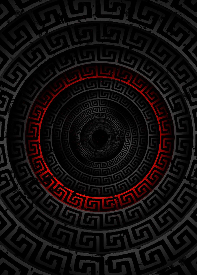 Abstract Greek Key Spiral