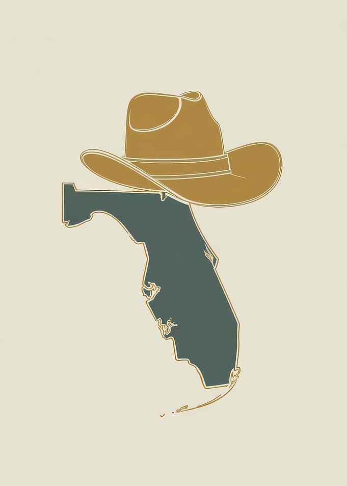 Florida Cowboy Hat Map