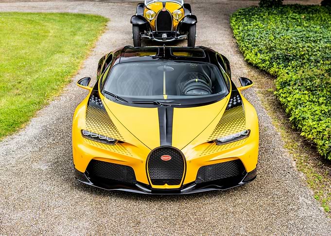 Bugatti Chiron and Vintage Bugatti