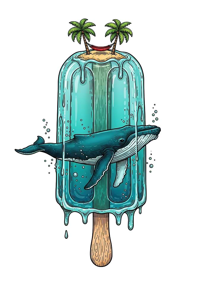 Whale and Tropical Island Popsicle