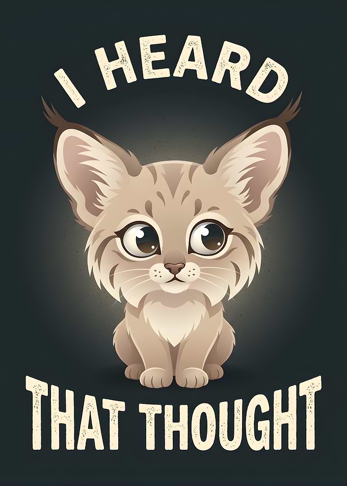 Cute Lynx Kitten with Text