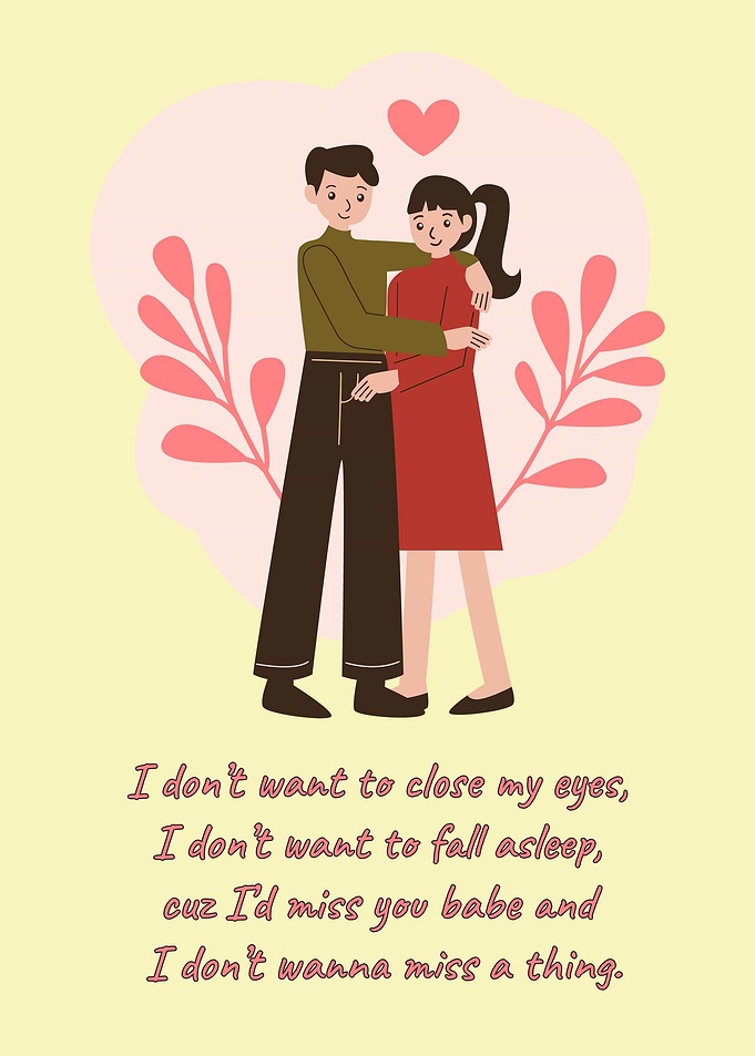 Couple Hugging with Romantic Text