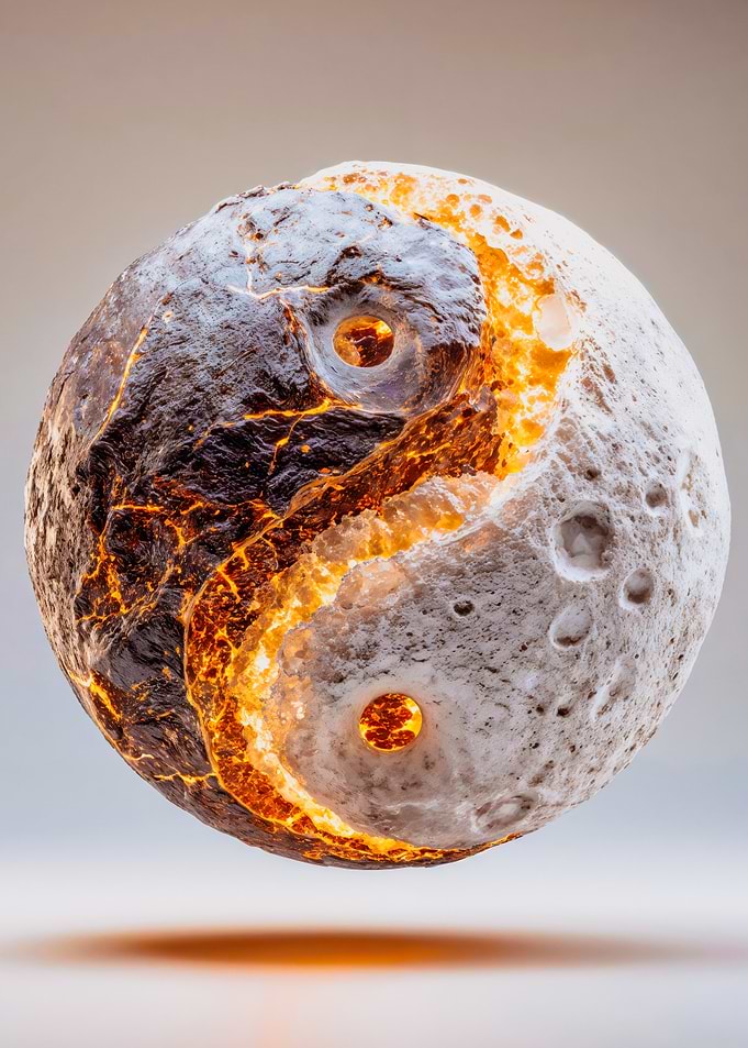 Yin Yang Lava Moon Sphere
