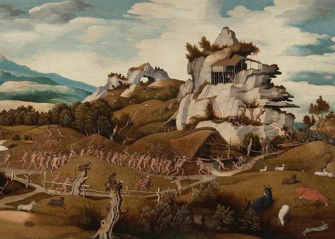 Ancient Scene with Figures and Animals