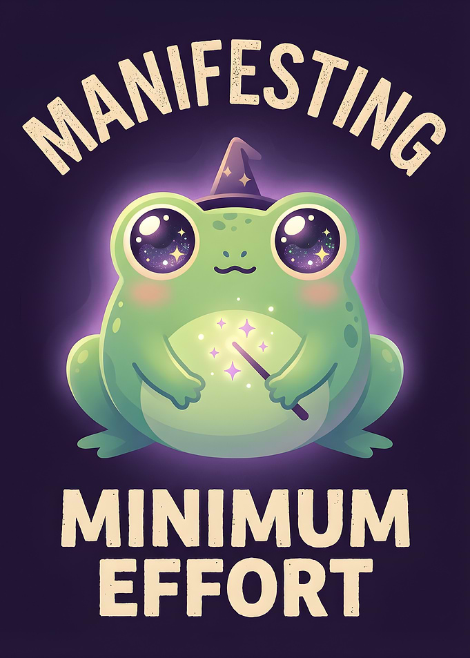 Cute Frog Manifesting Minimum Effort