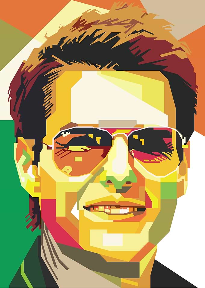 Pop Art Portrait of Tom Cruise